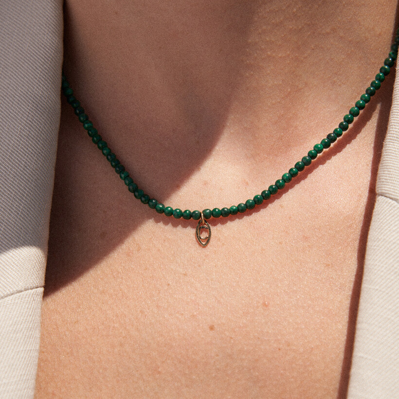 Collier Charlet Origines en or jaune et malachite