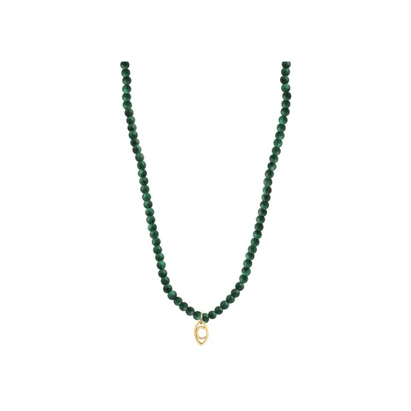 Collier Charlet Origines en or jaune et malachite