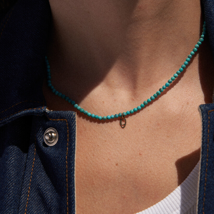 Collier Charlet Origines en or jaune et turquoise