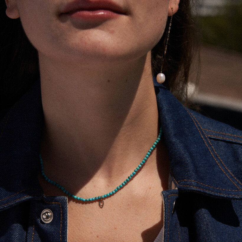 Collier Charlet Origines en or jaune et turquoise