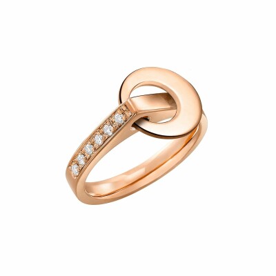 Bague Lilistone l'Originale en or rose, motif rond en or rose 18 carats et diamants blancs