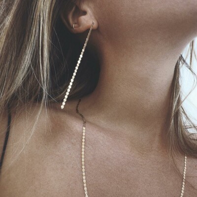 Mono boucle d'oreille Vanrycke Skin Tatoo en or rose