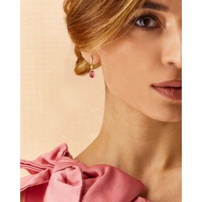 Boucles d'oreilles Nanis Dancing Tourmalines en or jaune, diamants et tourmaline