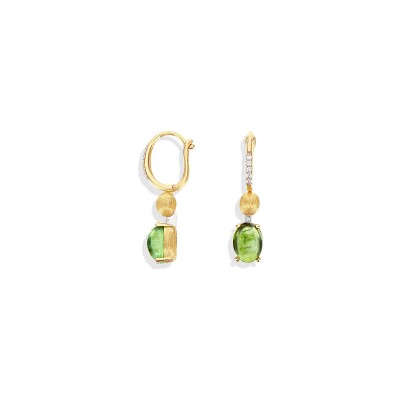 Boucles d'oreilles Nanis Dancing Tourmalines en or jaune, diamants et tourmaline