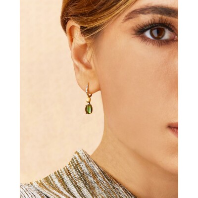 Boucles d'oreilles Nanis Dancing Tourmalines en or jaune, diamants et tourmaline