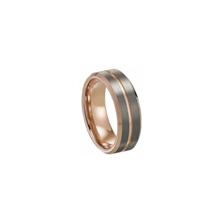 Bague Jourdan Bijoux Metal Amba en acier et pvd rose