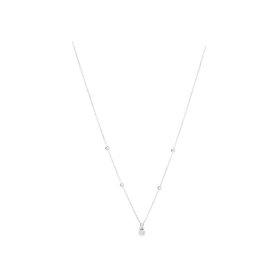 Pendentif Recarlo Anniversary Halo en or blanc et diamant 0.24ct, 45 cm