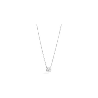 Pendentif Recarlo Anniversary Halo en or blanc et diamant 0.24ct, 45cm