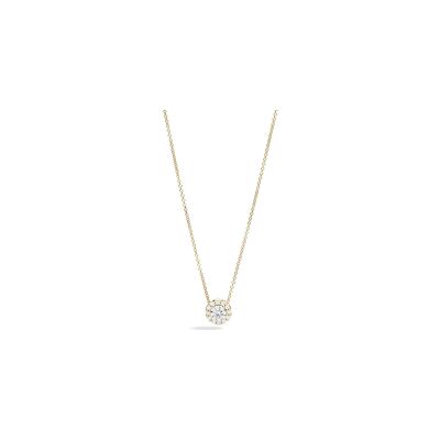Pendentif Recarlo Anniversary Halo en or jaune et diamant 0.13ct, 45cm