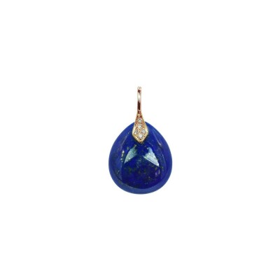 Pendentif Isabelle Langlois en or rose, lapis lazuli et diamants