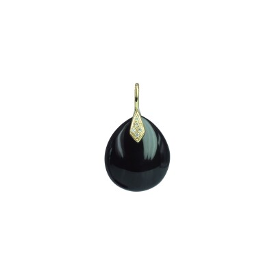 Pendentif Isabelle Langlois Talisman en or jaune, onyx et diamant