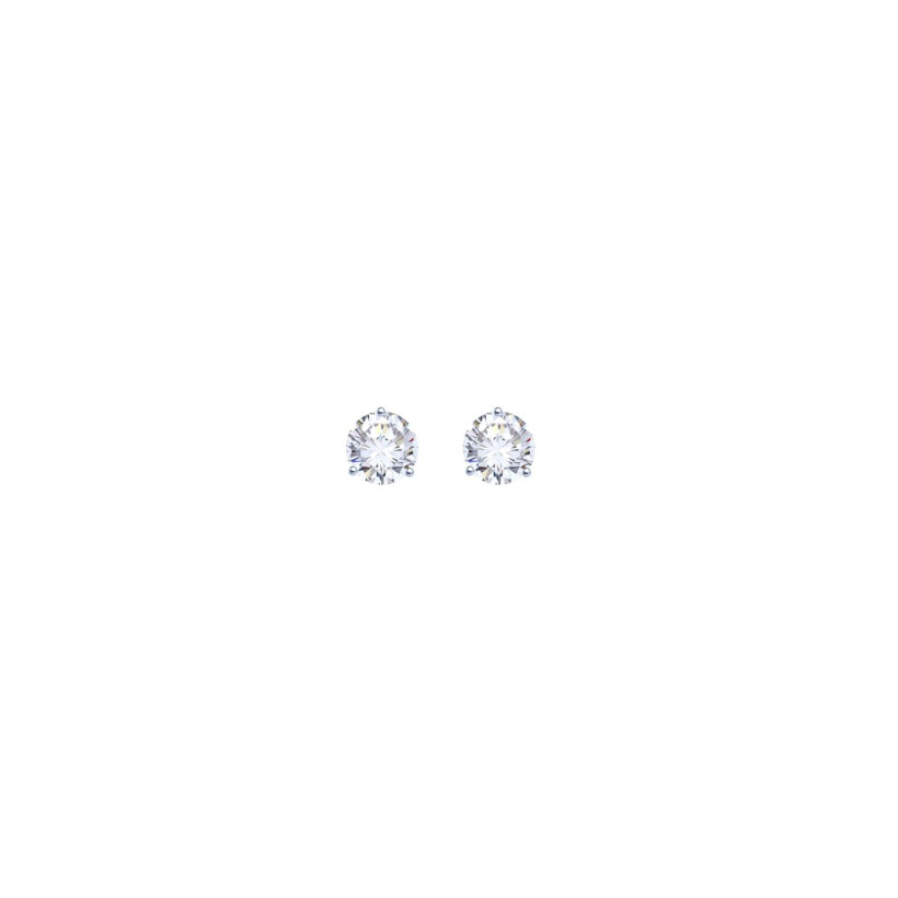 Boucles d'oreilles Pacôma en or blanc et diamants