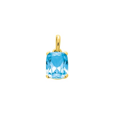 Pendentif en or jaune et topaze bleue