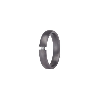 Alliance L'Atelier du Tantale  Diamants Archimède  Curve Gun 4mm en tantale et diamant 0.03ct