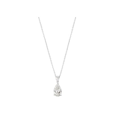 Collier Absolu en or blanc, diamants taille poire