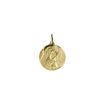 Médaille Mely Vierge à l'enfant en or jaune, 18mm