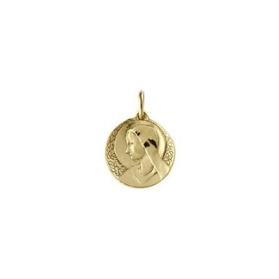 Médaille Mely Vierge Profil en or jaune, 18mm