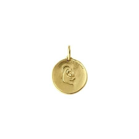 Médaille Mely Cachet Vierge à l'enfant en or jaune, 18mm