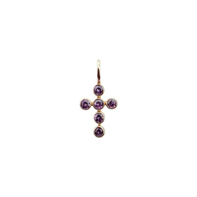 Pendentif Isabelle Langlois en or rose et rhodolite