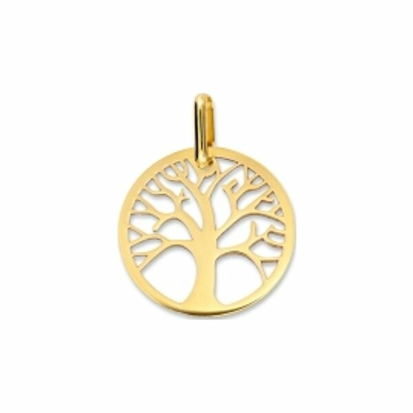 Médaille de baptême arbre de vie en or jaune