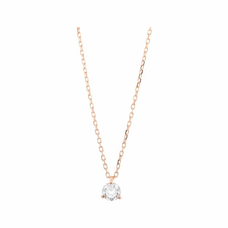 Pendentif en or rose et diamant de 0.25ct