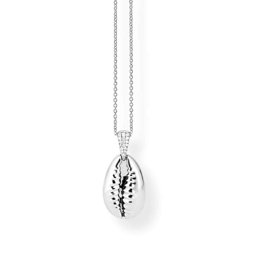 Collier Cauris en or gris et diamants