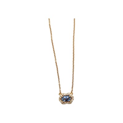 Pendentif en or rose, saphir et diamants