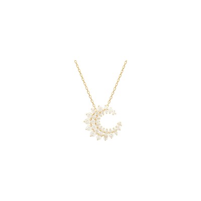 Pendentif Doux Moon en or jaune et diamant