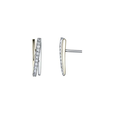 Boucles d'oreilles H.Gringoire Duality en or blanc et diamants