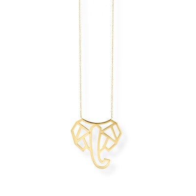 Collier Éléphants en or jaune et diamants