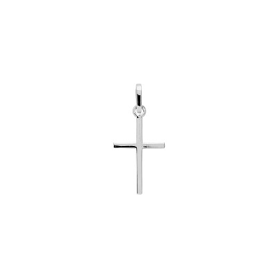 Pendentif croix en or blanc