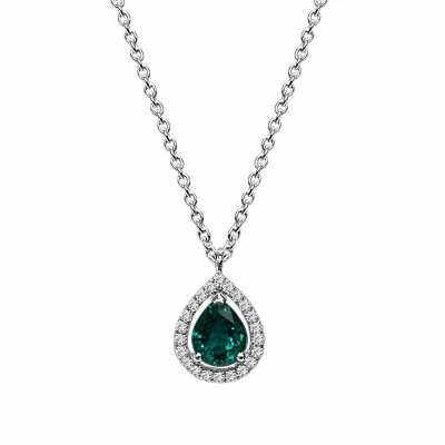Pendentif Etna Veron Roques en or blanc et diamants