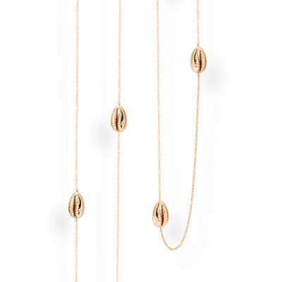 Sautoir Baby Cauris en or rose et diamants