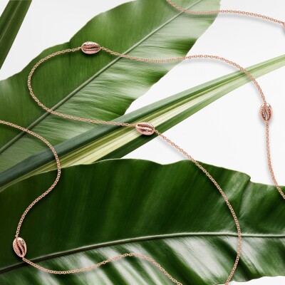 Sautoir Baby Cauris en or rose et diamants