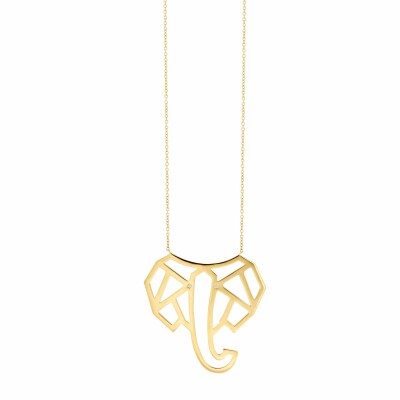 Collier Éléphants en or jaune et diamants