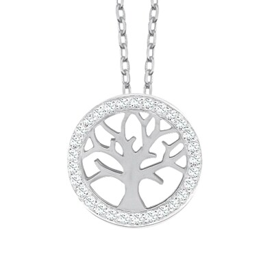 Collier or blanc et diamants