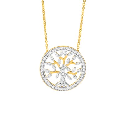 Collier or jaune et diamants