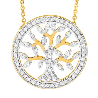 Collier or jaune et diamants