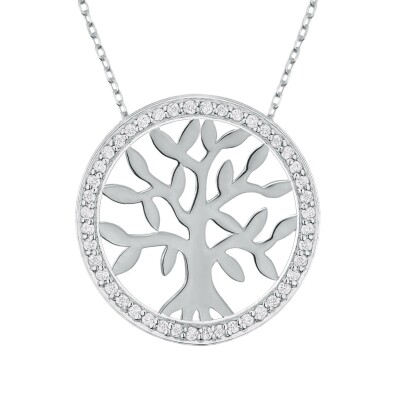 Collier or blanc et diamants