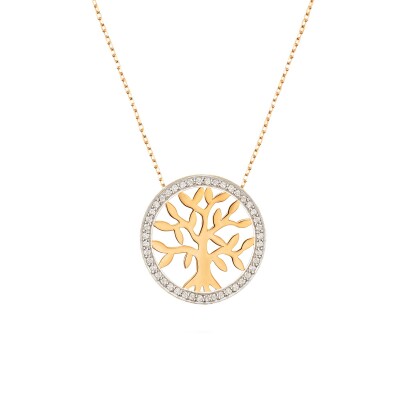 Collier or jaune et diamants