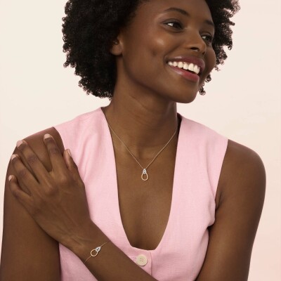 Collier or rose et diamants