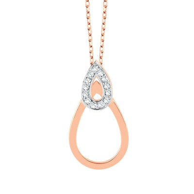 Collier or rose et diamants
