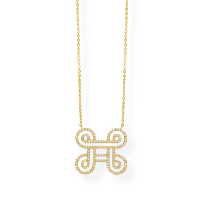 Collier Adinkra Réconciliation en or jaune et diamants