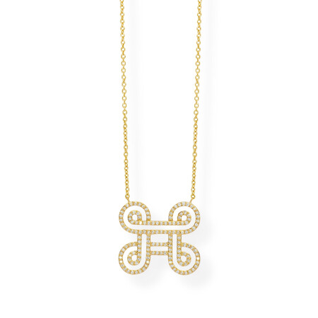 Collier Adinkra Réconciliation en or jaune et diamants