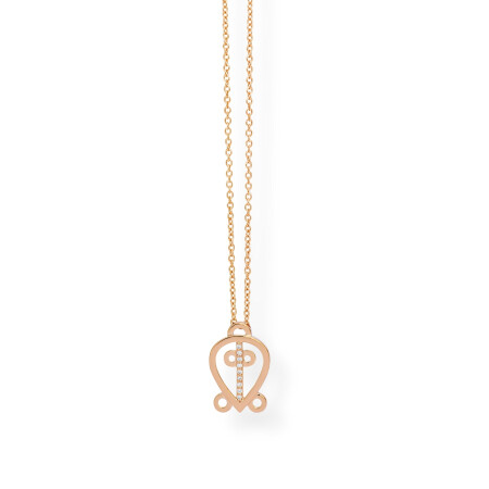 Collier Adinkra Amour en or rose et diamants