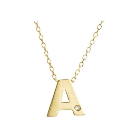 Doux Initiales pendant in yellow gold and diamonds