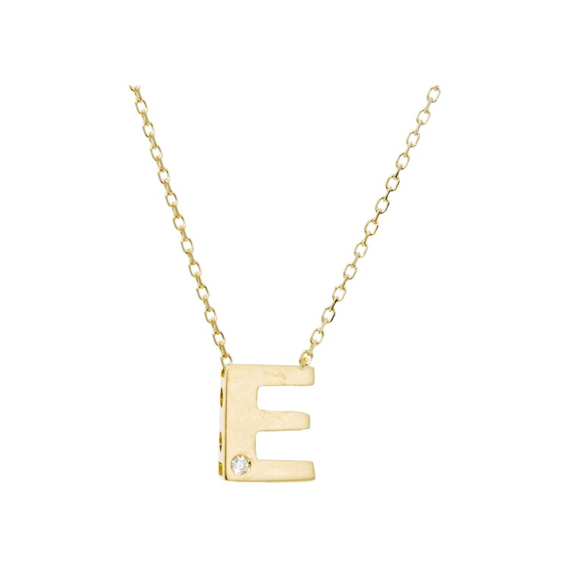 Doux Initiales pendant in yellow gold and diamonds