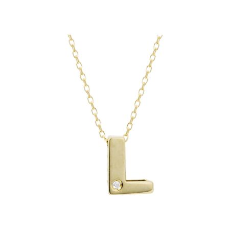 Doux Initiales pendant in yellow gold and diamonds