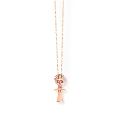 Collier Baby Ashanti en or rose, diamants et rubis