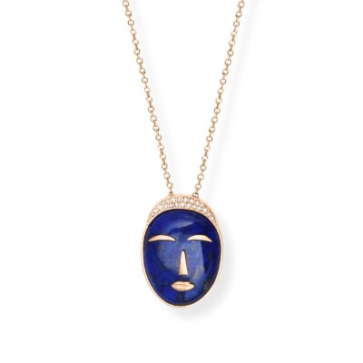 Collier Acalata en or rose, lapis-lazuli et diamants